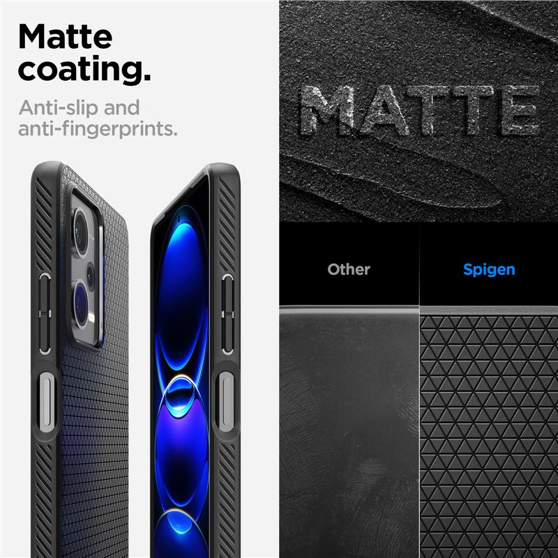 Husa Spigen Liquid Air pentru Xiaomi Redmi Note 12 Pro 5G/Poco X5 Pro 5G Negru Mat (Ingredi, ACS05788) by www.silkase.ro
